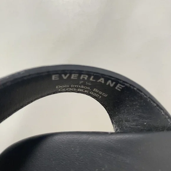 Everlane Shoes Womens Size 7 Sandals Clogs Platform Wooden Heel Buckle‎ Leather - Picture 11 of 15